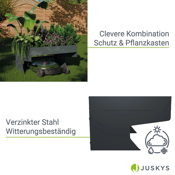 Mähroboter Garage mit Pflanzkasten Überdachung - Palo24