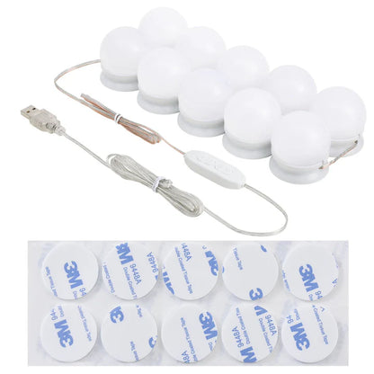 Schminktisch Lichterkette mit 10 LED Lampen und USB