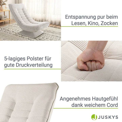 Relaxsessel Korsika mit Cord 360° drehbar Beige - Palo24