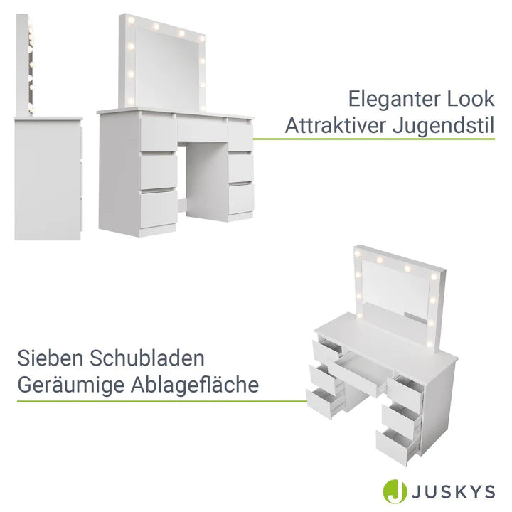 Schminktisch mit Spiegel Talea mit Hocker Tonia