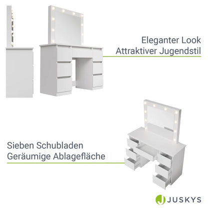 Schminktisch mit Spiegel Talea mit Hocker Tonia