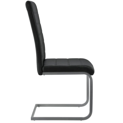 Lot de 4 chaises cantilever Vegas en simili cuir noir