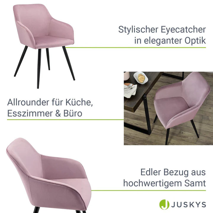 Poltrona Tarje con rivestimento in velluto rosa