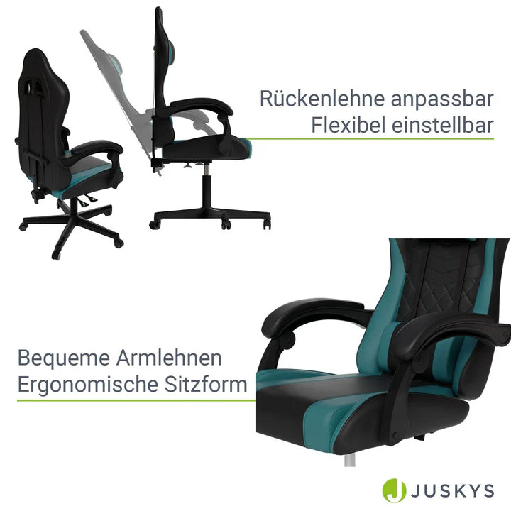 Bürostuhl Gamingstuhl HyperSeat schwarz/türkis