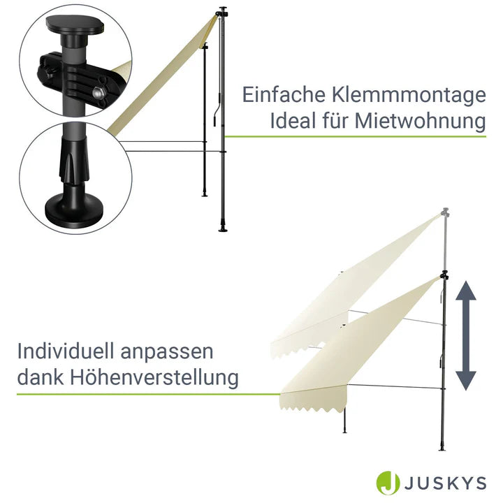 Klemmmarkise Kapstadt 250x120 cm Beige - Palo24