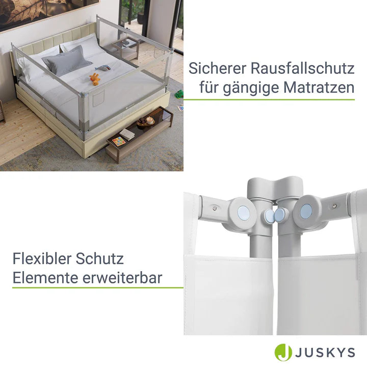 Baby Bettgitter Jaron Rausfallschutz 200 cm Grau