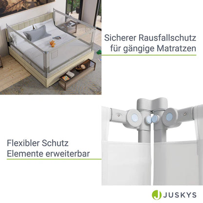 Baby Bettgitter Jaron Rausfallschutz 200 cm Grau