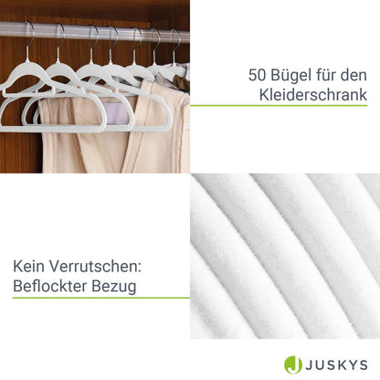 Kleiderbügel Samt 50er Set Weiss - Palo24