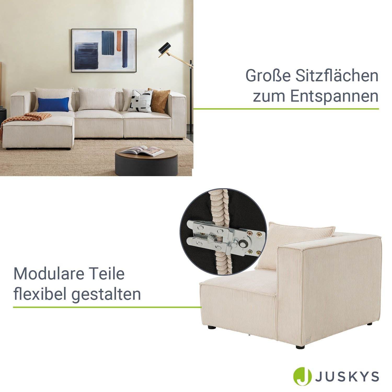 Modulares Sofa Domas L - 3 Sitzer Cord Beige - Palo24
