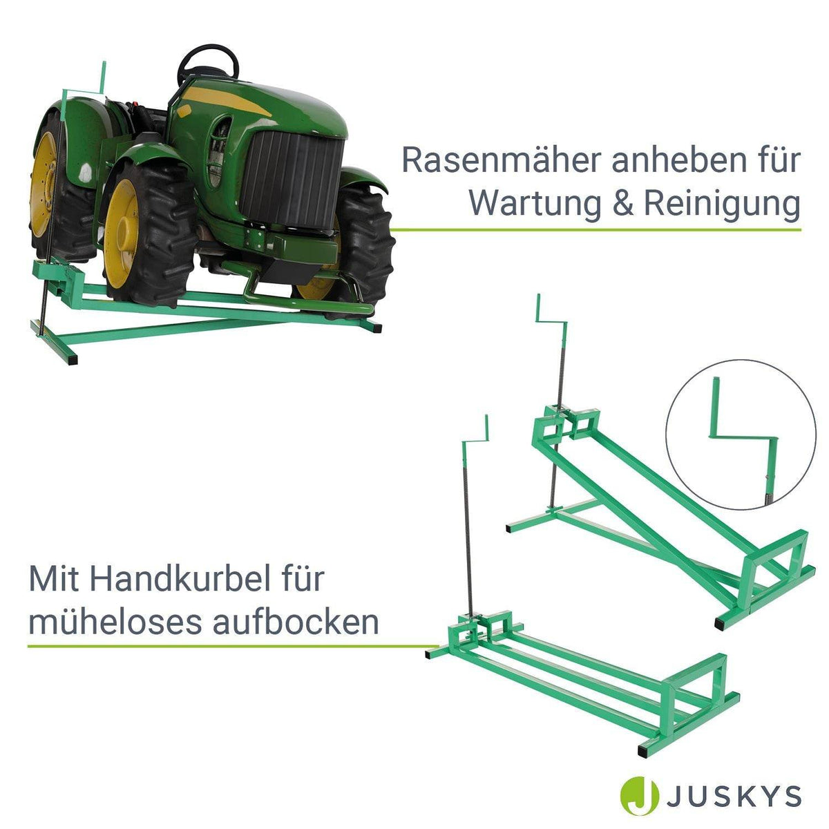 Rasentraktorheber mit Handschuhen - Grün - Palo24