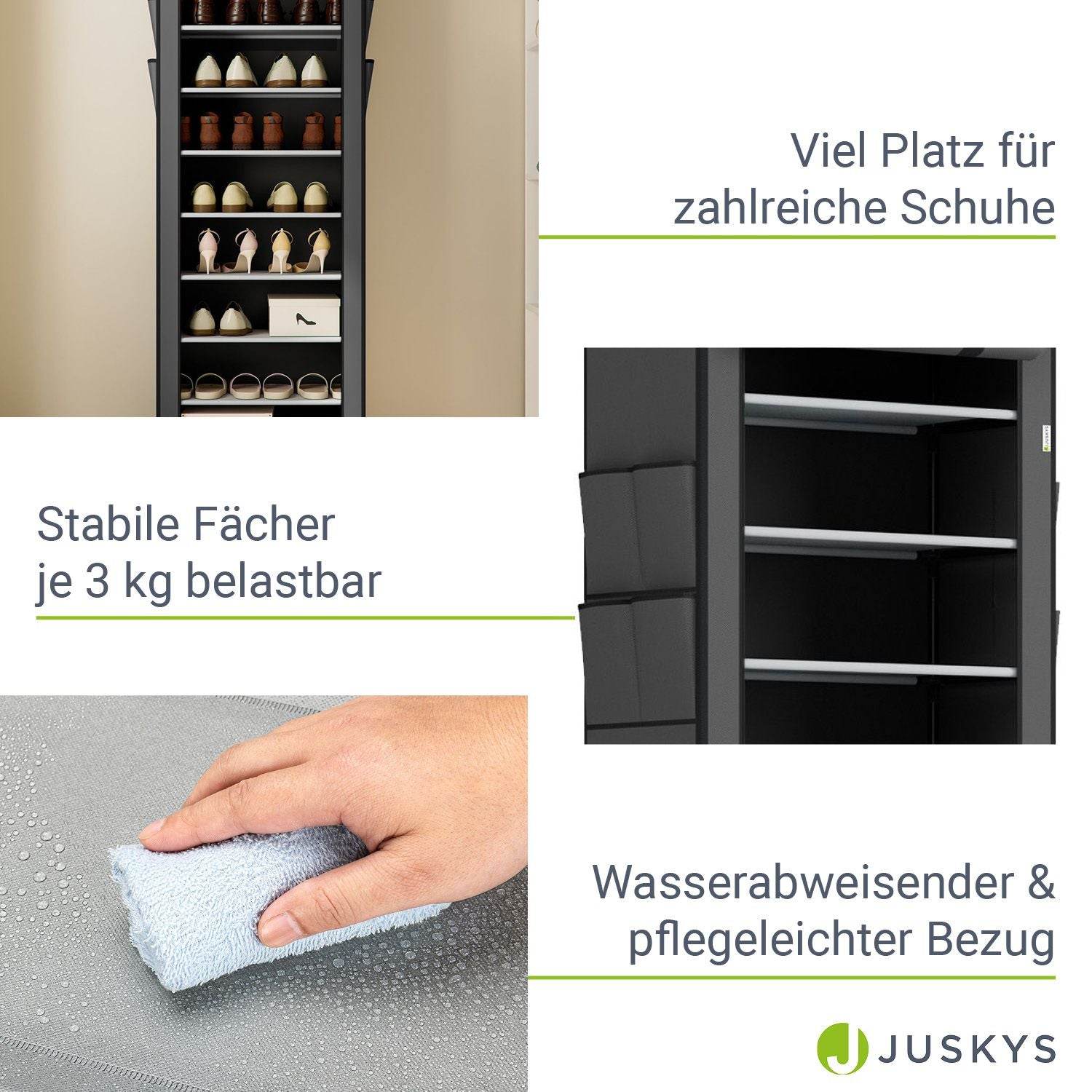 Schuhschrank M aus Stoff 9 Ebenen Grau - Palo24