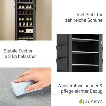 Schuhschrank M aus Stoff 9 Ebenen Grau - Palo24