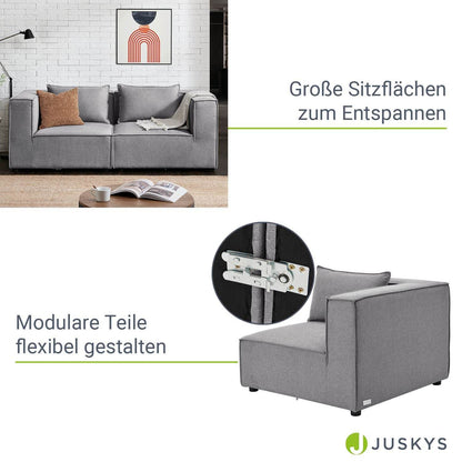 Modulares Sofa Domas S - 2 Sitzer Stoff Dunkelgrau - Palo24