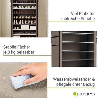 Schuhschrank L aus Stoff 9 Ebenen Hellbraun - Palo24