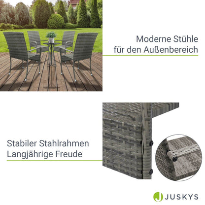 Polyrattan Gartenstühle Yoro 4er Set - Palo24