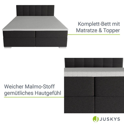 Boxspringbett Seattle 180x200 cm - Schwarz - Palo24