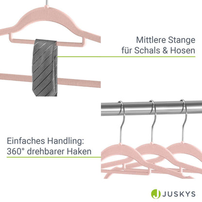 Kleiderbügel Samt 30er Set Rosa - Palo24
