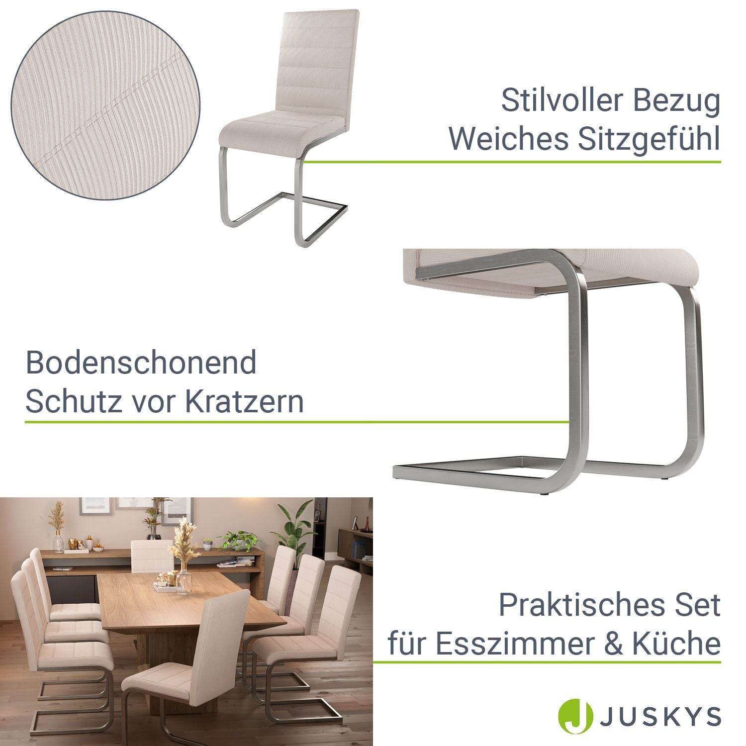 Freischwinger Stuhl Vegas 2er-Set Cord - Beige - Palo24