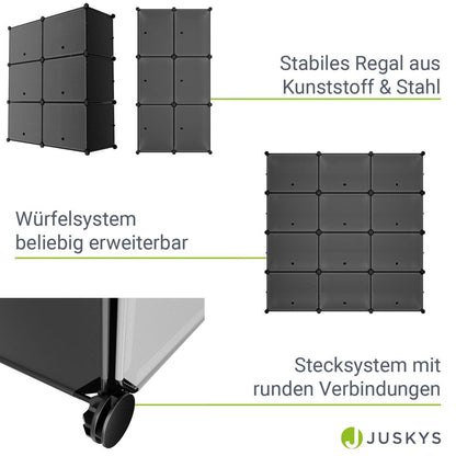 Würfel Schuhregal für bis zu 24 Paar Schuhe - Schwarz - Palo24