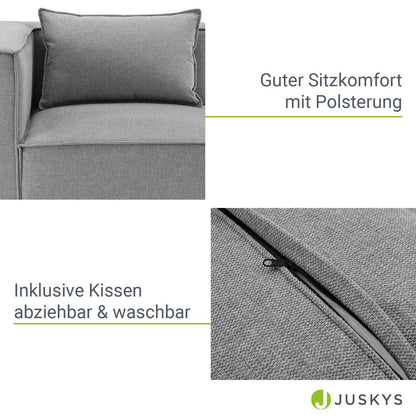 Modulares Sofa Domas M - 3 Sitzer Stoff Dunkelgrau - Palo24