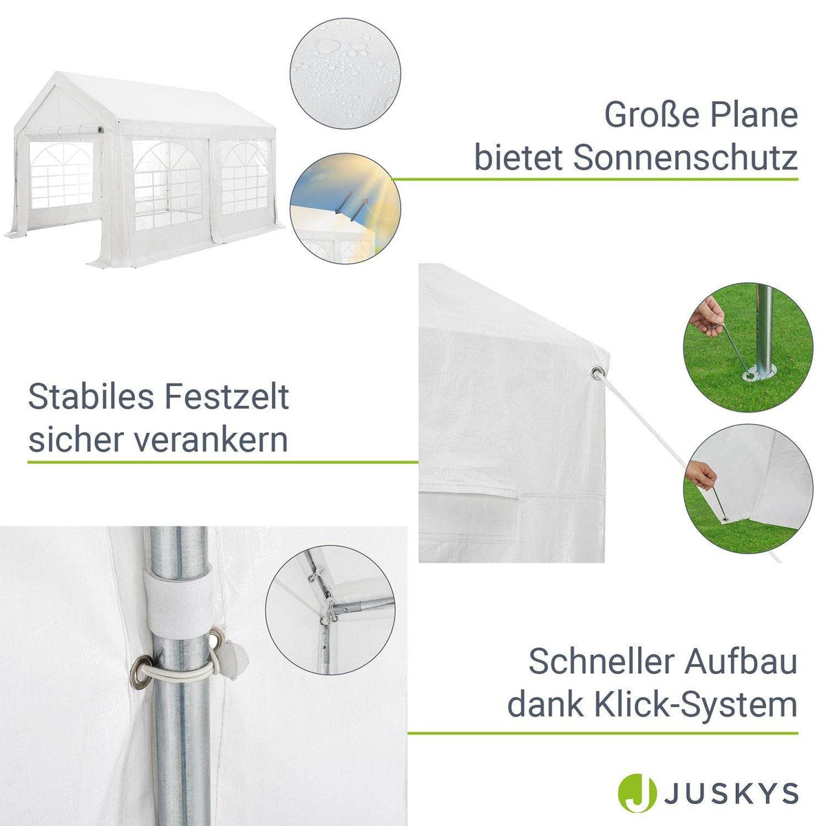 Partyzelt Gala 3 x 4 m in Weiss - Palo24