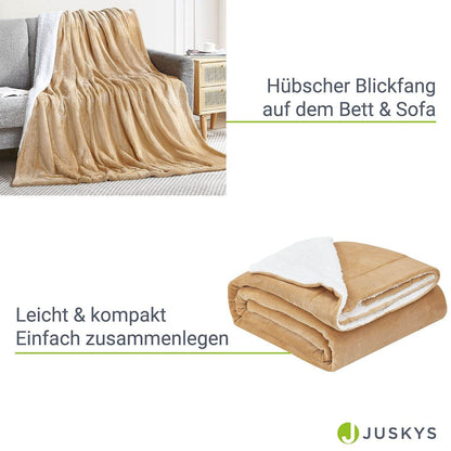 Fleecedecke 150x200 cm 2-Seitig Camel - Palo24
