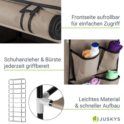 Schuhschrank M aus Stoff 9 Ebenen Hellbraun - Palo24