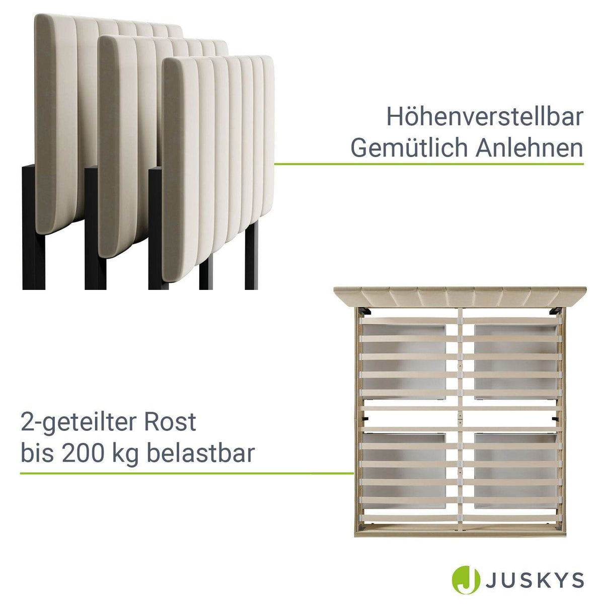Polsterbett Soria mit Schubladen 180 x 200 Beige - Palo24