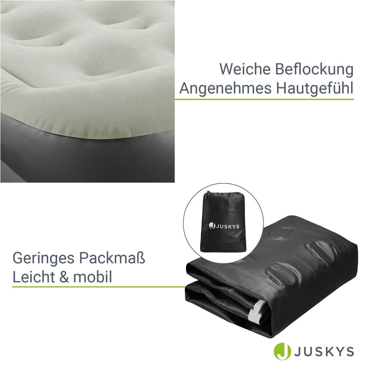 Luftbett Sapri L mit integrierter Pumpe - Grau/Anthrazit - Palo24