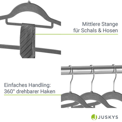 Kleiderbügel Samt 50er Set Grau - Palo24