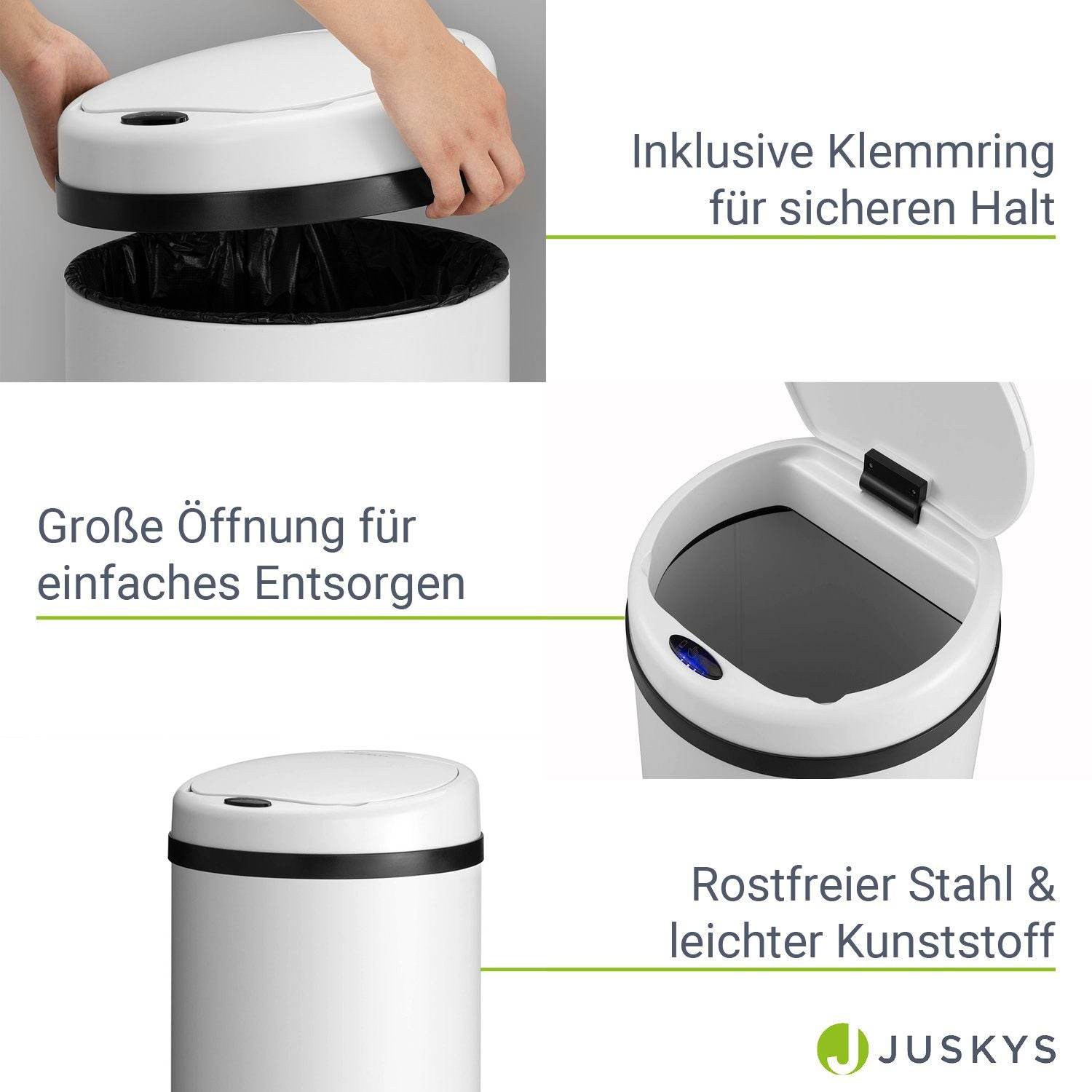 Automatischer Mülleimer mit Sensor - 40L Weiss - Palo24