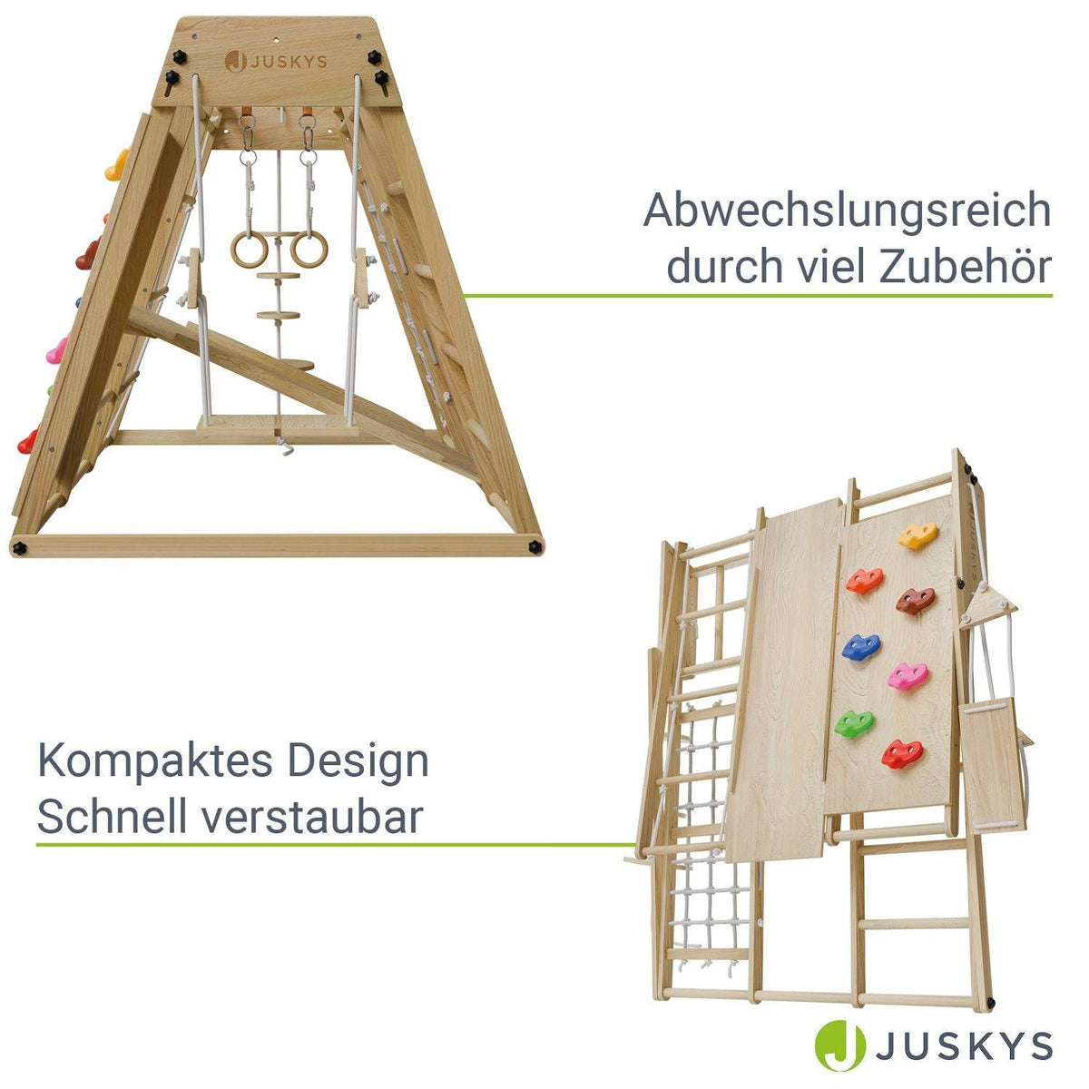 Maxi Klettergerüst für Kinder mit Rutsche - Natur - Palo24