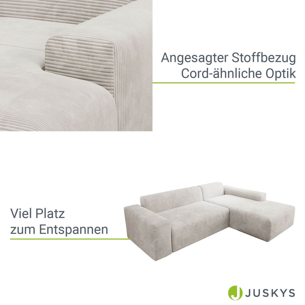 Ecksofa Vals aus Stoff Beige - Palo24