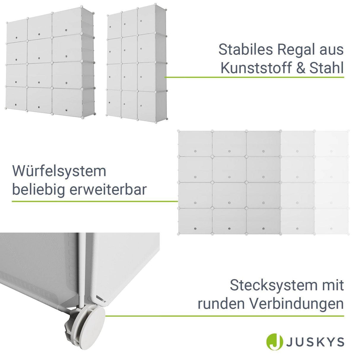 Würfel Schuhregal für 48 Paar Schuhe - Weiss - Palo24