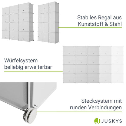 Würfel Schuhregal für 48 Paar Schuhe - Weiss - Palo24