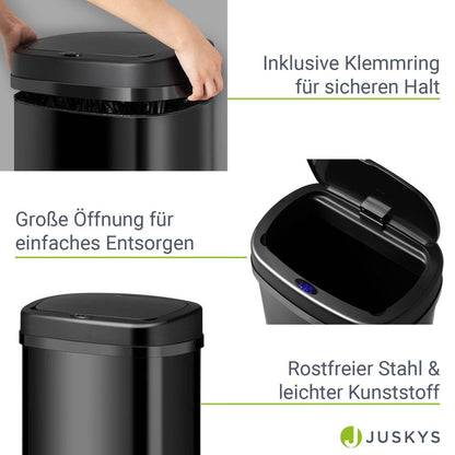 Automatischer Mülleimer mit Sensor - 70L Schwarz - Palo24