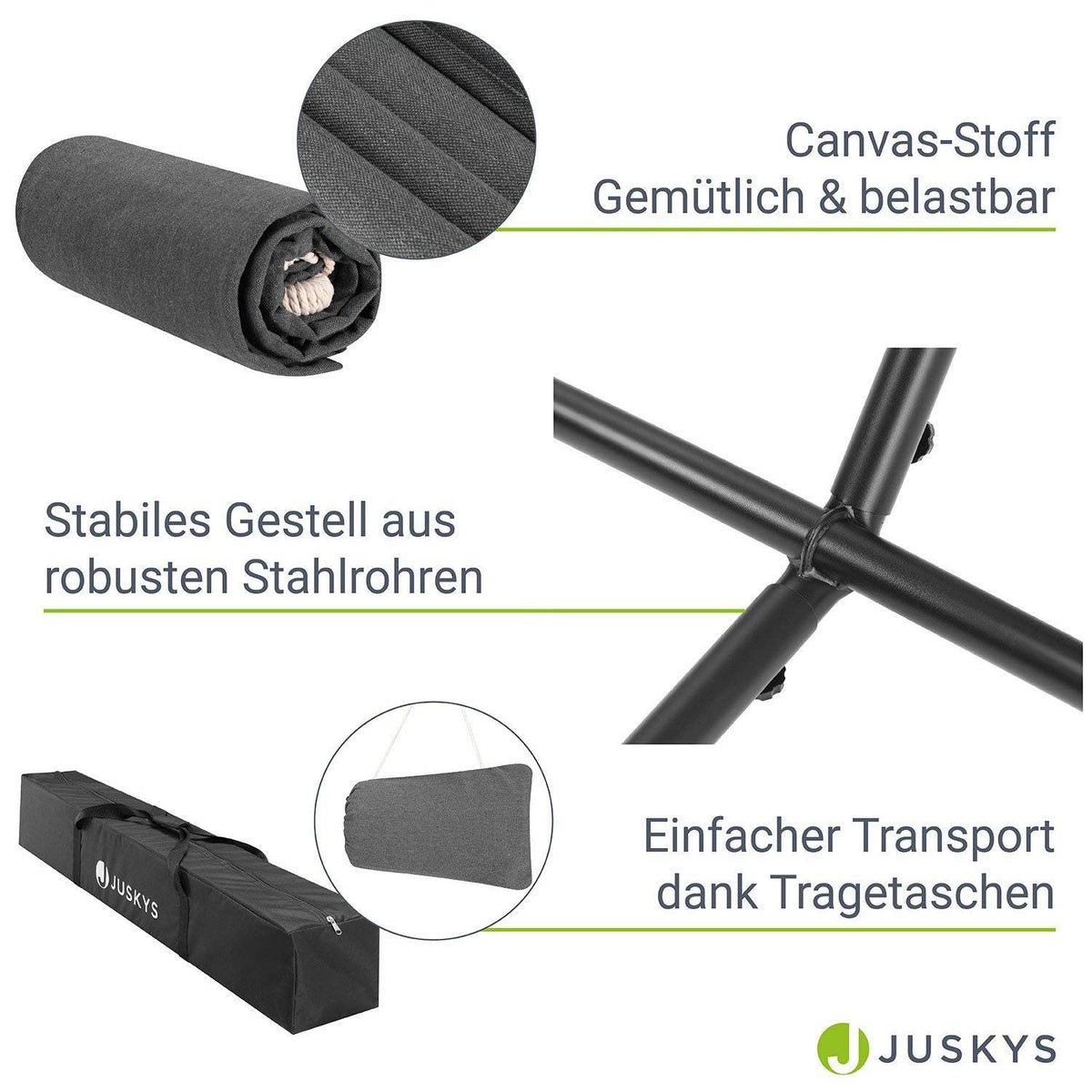 Hängematte Paya mit Gestell - Anthrazit - Palo24