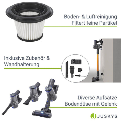 2-in-1-Akkustaubsauger VC2101 - Grau & Gold - Palo24