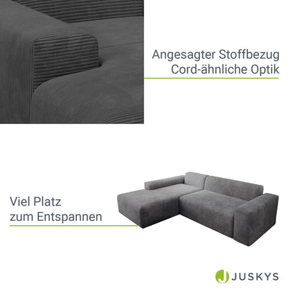 Sofa Vals Links mit PESO-Stoff - Dunkelgrau - Palo24