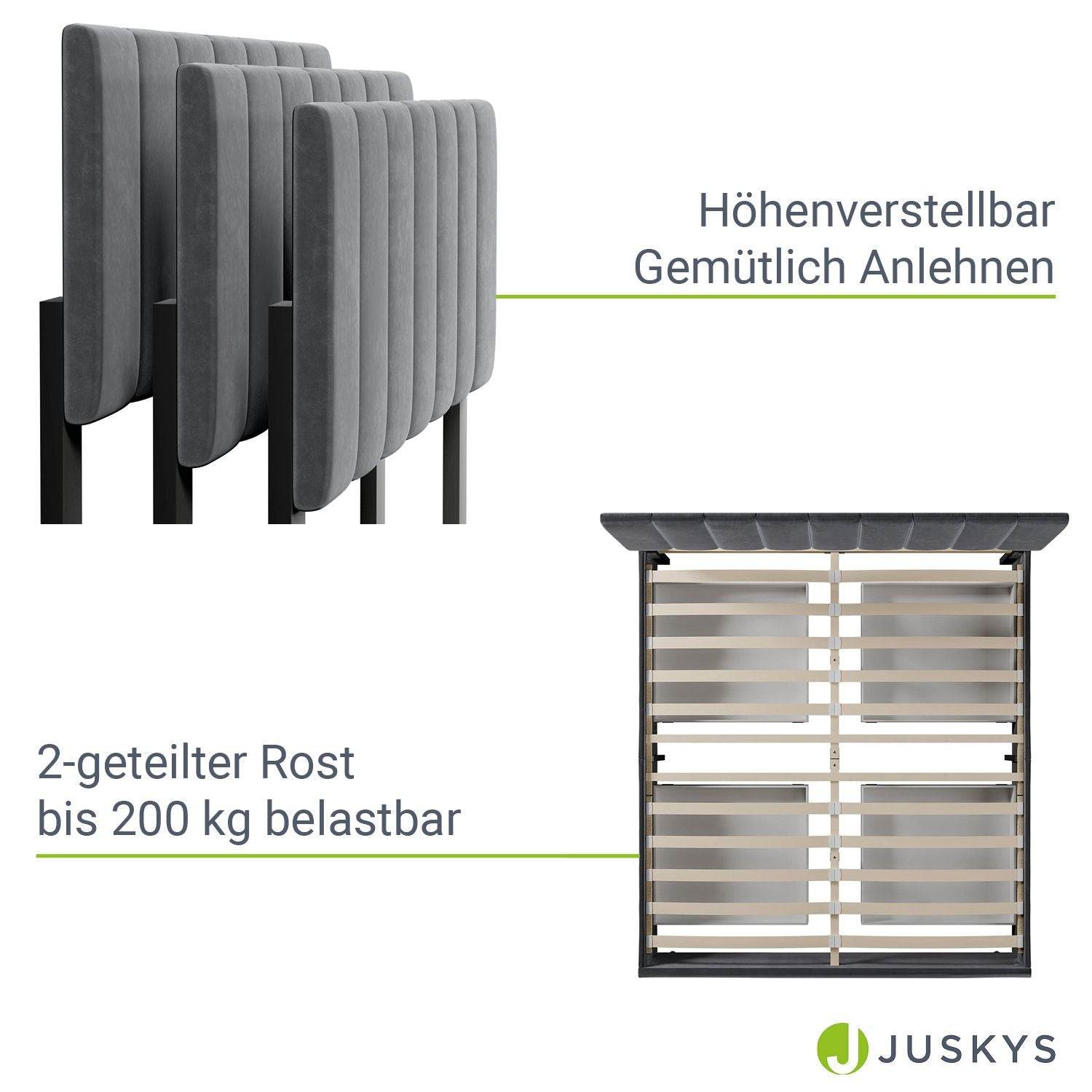 Polsterbett Soria mit Schubladen 180 x 200 Grau - Palo24
