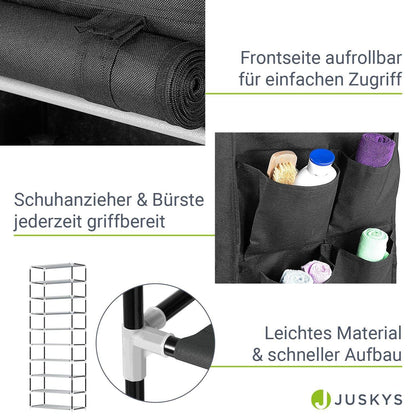 Schuhschrank M aus Stoff 9 Ebenen Schwarz - Palo24