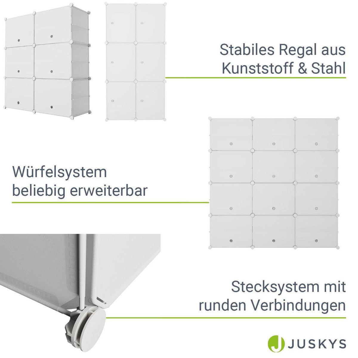 Würfel Schuhregal für bis zu 24 Paar Schuhe - Weiss - Palo24