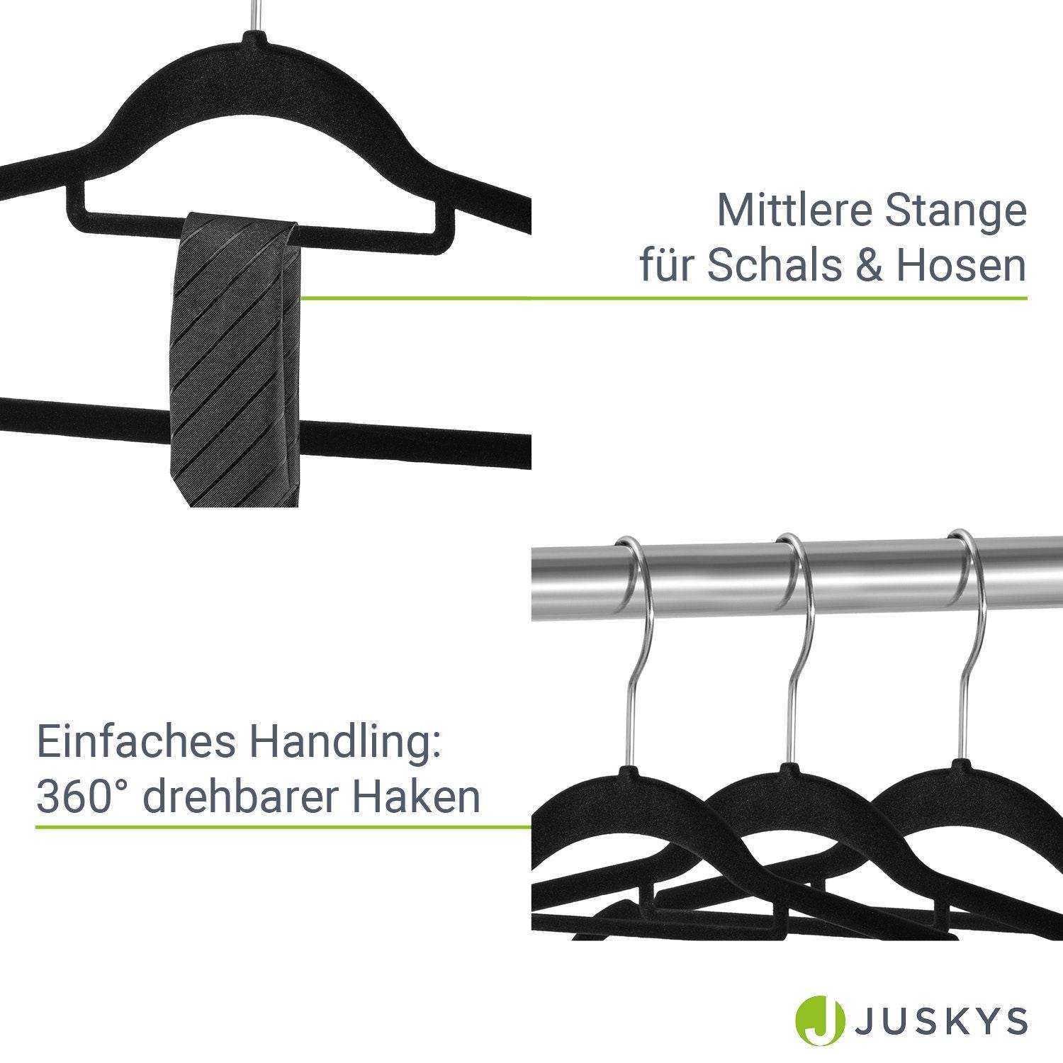 Kleiderbügel Samt 50er Set Schwarz - Palo24