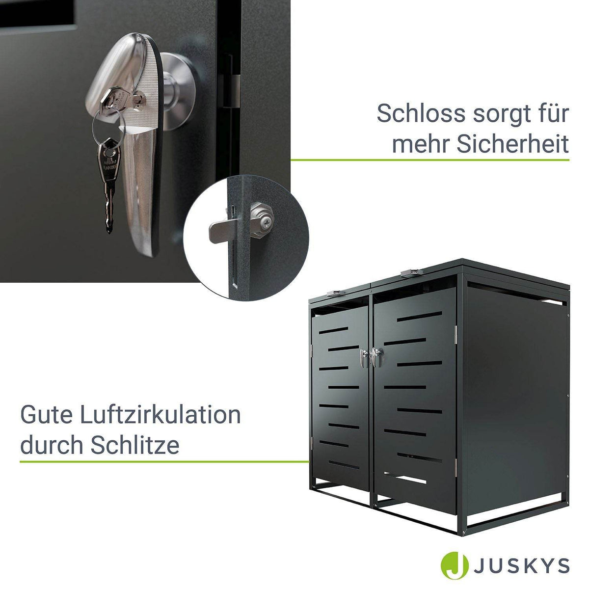 Metall Mülltonnenbox Arel 2er - Anthrazit - Palo24