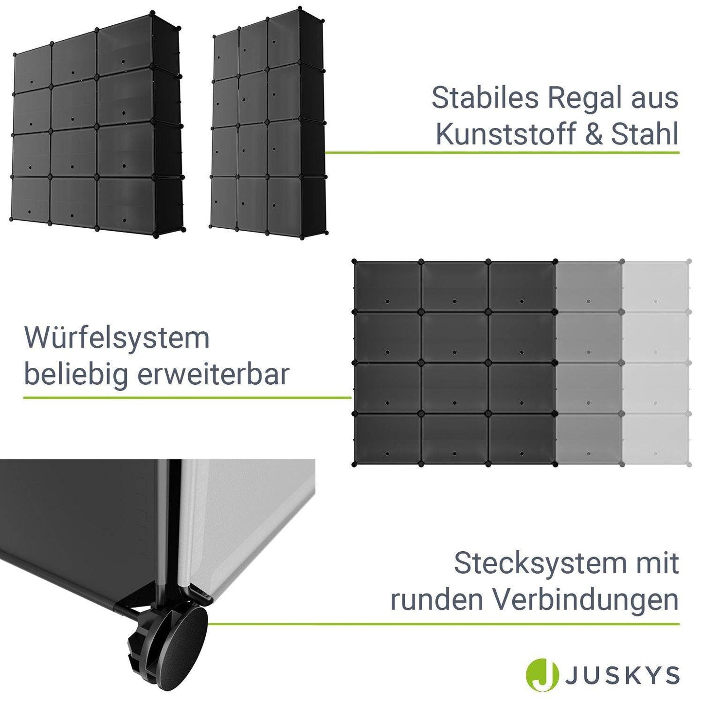 Würfel Schuhregal für bis zu 48 Paar Schuhe - Schwarz - Palo24