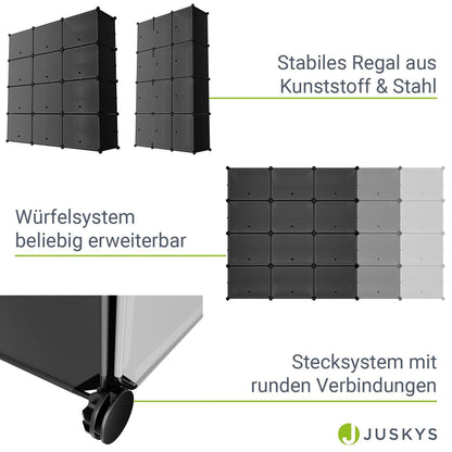 Würfel Schuhregal für bis zu 48 Paar Schuhe - Schwarz - Palo24