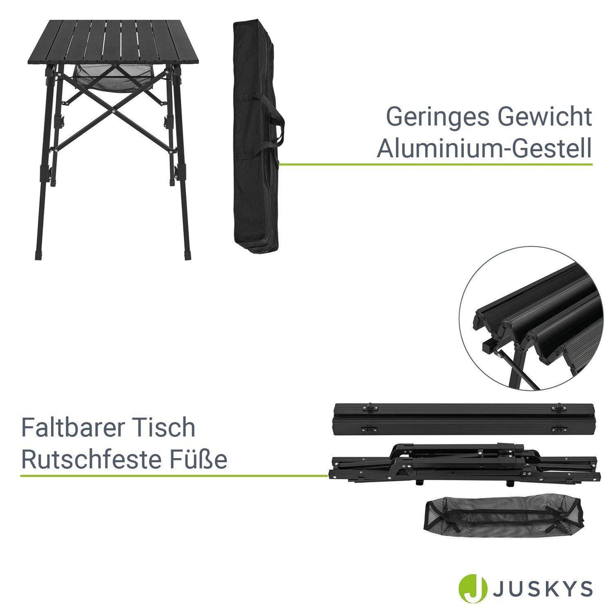 Campingtisch Picco faltbar - Schwarz - Palo24