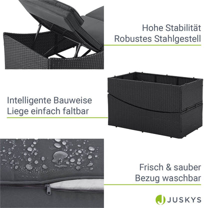 Faltbare Polyrattan Sonnenliege Lamia - Palo24
