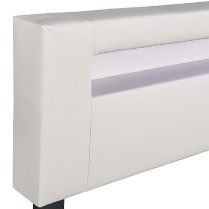 LED Polsterbett Paris 180x200 cm mit Lattenrost Weiss