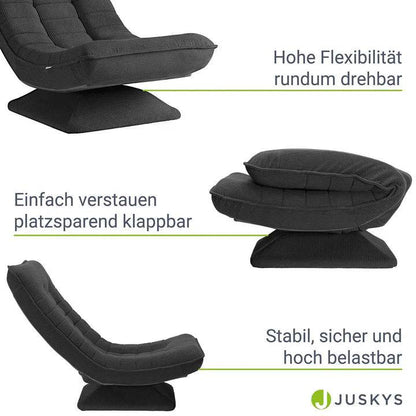 Relaxsessel Korsika mit Cord 360° drehbar Grau - Palo24